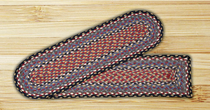 Rectangle Stair Tread - Burgundy-Blue-Gray - 27in.x8.25in.