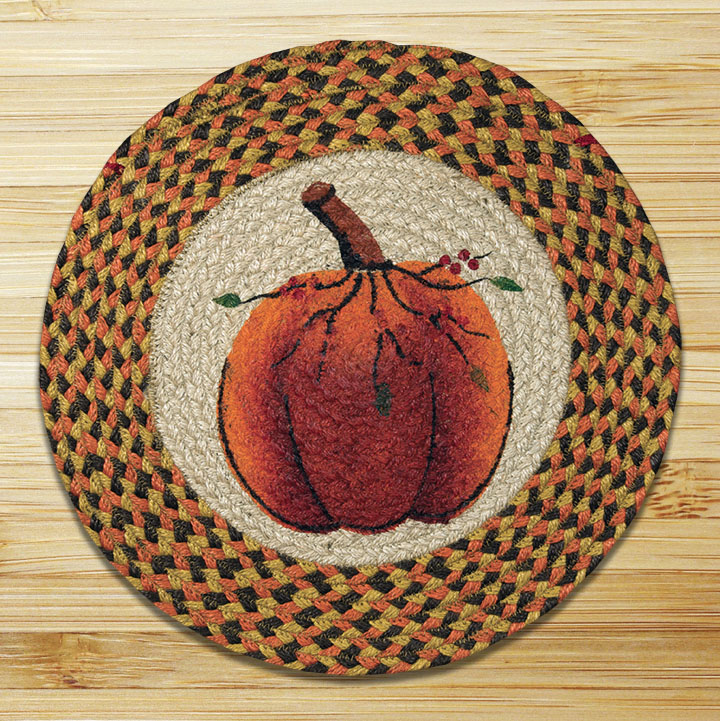 Picture of Earth Rugs 49-CH222HP Harvest Pumpkin Round Chair Pad