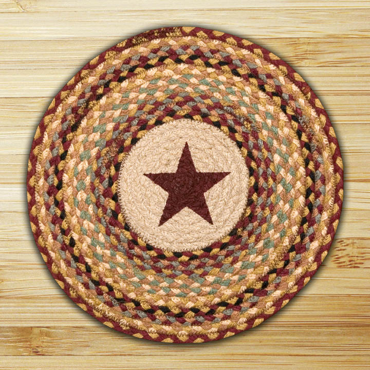 Burgundy Star Round Chair Pad