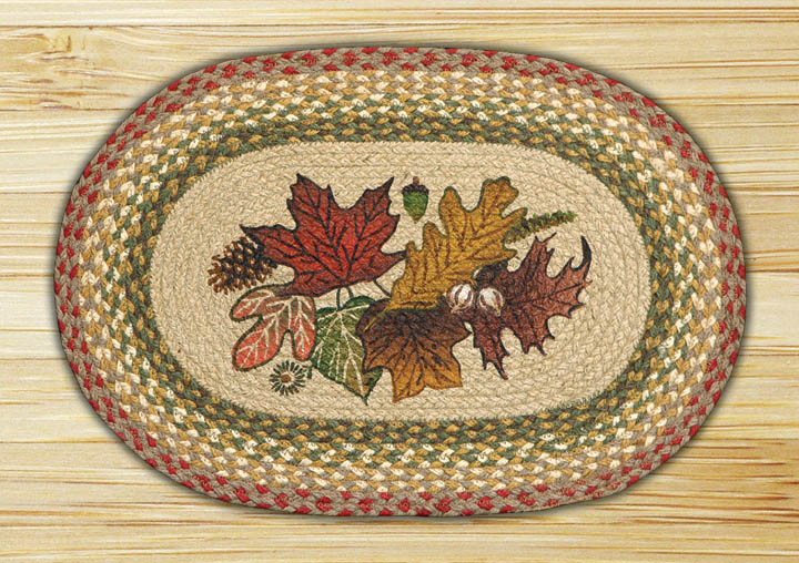 Picture of Earth Rugs 48-024AL Autumn Leaves Oval Placemat