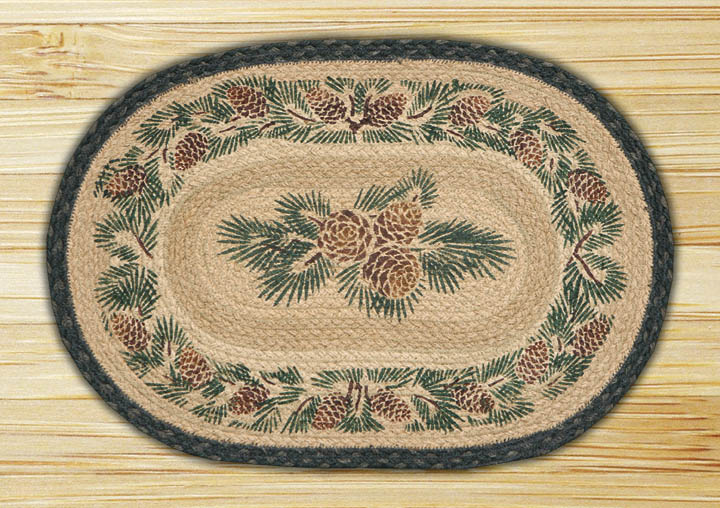 Picture of Earth Rugs 48-025A Pinecone Oval Placemat