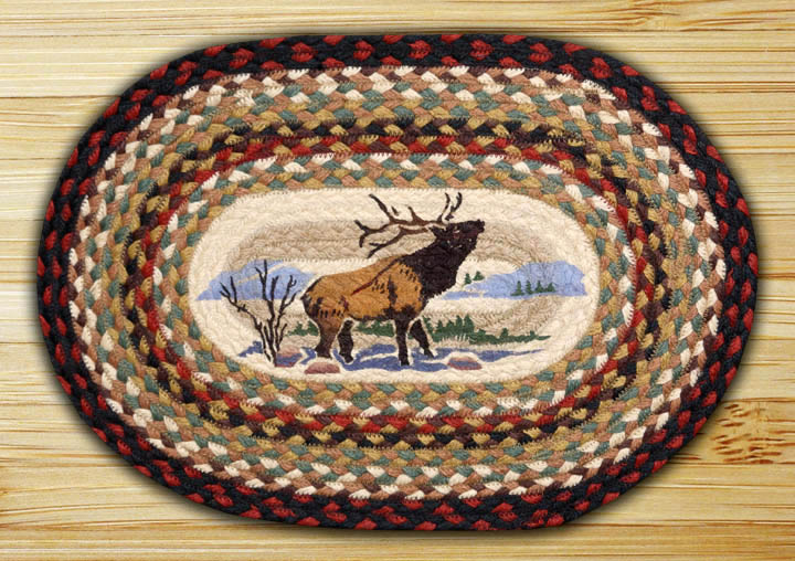 Winter Elk Oval Placemat