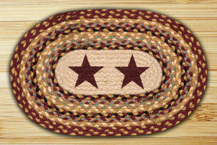Burgundy Stars Oval Placemat