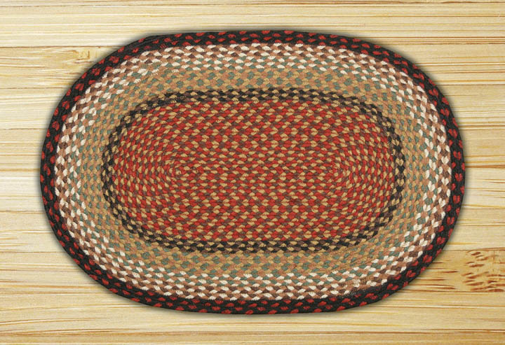 Burgundy-Mustard Heart Rug