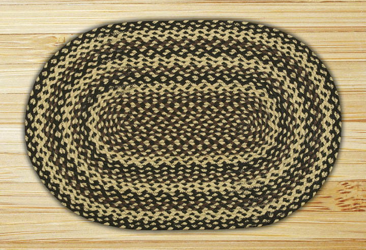 Picture of Earth Rugs 02-123 Ebony-Ivory-Chocolate Oval Rug