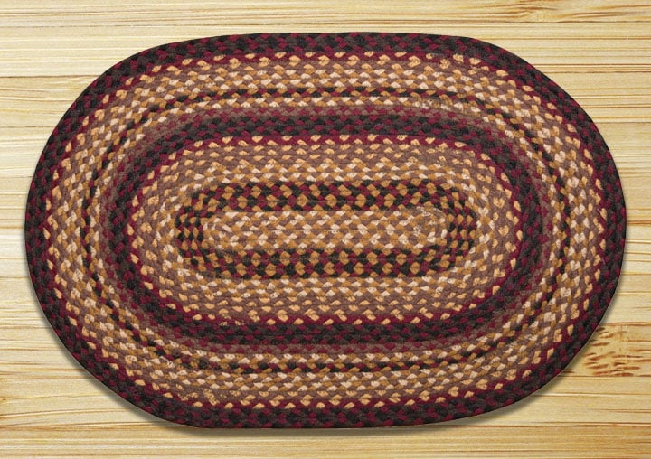 Black Cherry-Chocolate-Cream Oval Rug