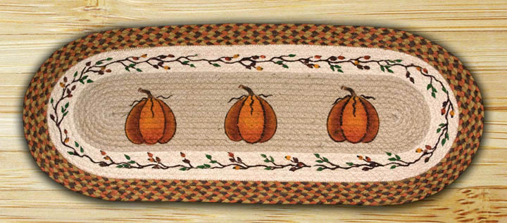 Picture of Earth Rugs 68-222HP Harvest Pumpkin Oval Runner