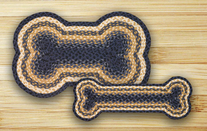 Lt. Blue-Dk. Blue-Mustard Dog Bone