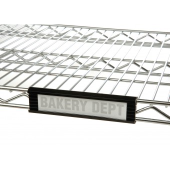 Focus Foodservice FSHELF6B 6 in. black plastic shelf label - 4-pkg