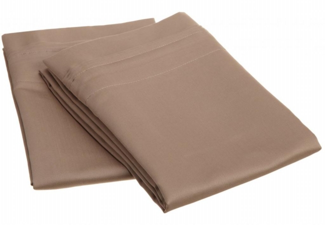 Egyptian Cotton 1000 Thread Count Solid Pillowcase Set King-Taupe