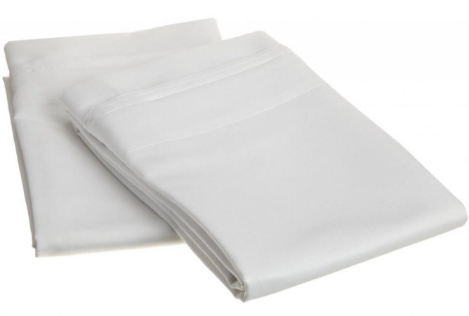 Egyptian Cotton 1000 Thread Count Solid Pillowcase Set  King-White