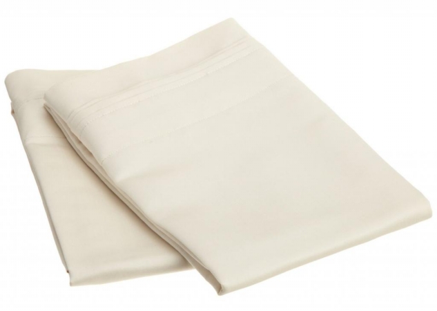 Egyptian Cotton 1000 Thread Count Solid Pillowcase Set Standard-Ivory