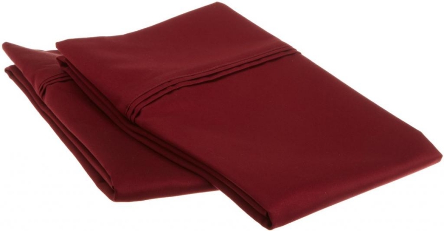 Egyptian Cotton 1200 Thread Count Solid Pillowcase Set  King-Burgundy