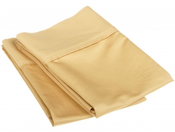 Egyptian Cotton 1200 Thread Count Solid Pillowcase Set  King-Gold