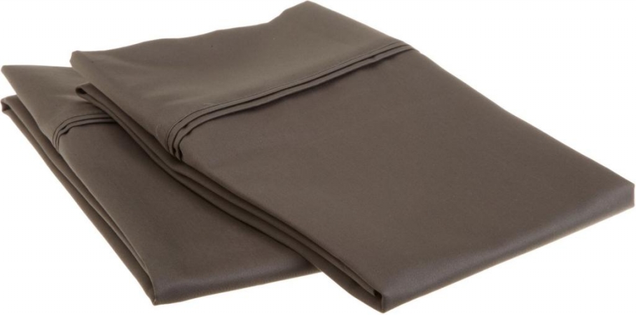 Egyptian Cotton 1200 Thread Count Solid Pillowcase Set  Standard-Charcoal