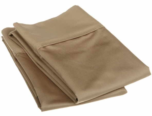 Egyptian Cotton 1200 Thread Count Solid Pillowcase Set  Standard-Taupe