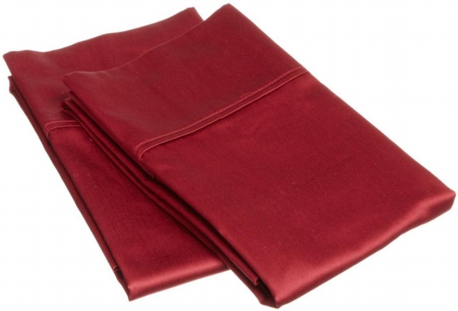 Picture of 400 Thread Count Egyptian Cotton King Pillowcase Set Solid  Burgundy