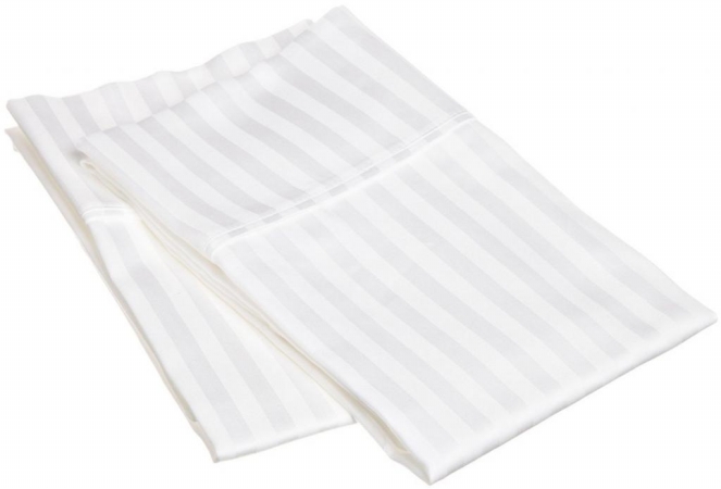 Picture of 400 Thread Count Egyptian Cotton Standard Pillowcase Set Stripe  White