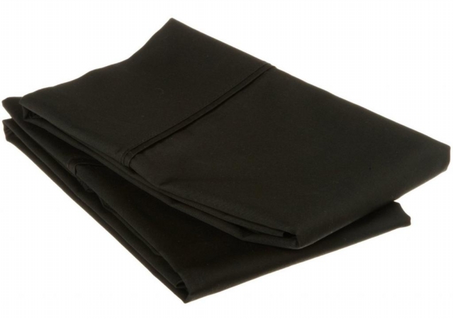 Picture of 530 Thread Count Egyptian Cotton King Pillowcase Set Solid  Black