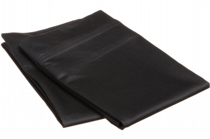 Egyptian Cotton 650 Thread Count Solid Pillowcase Set King-Black
