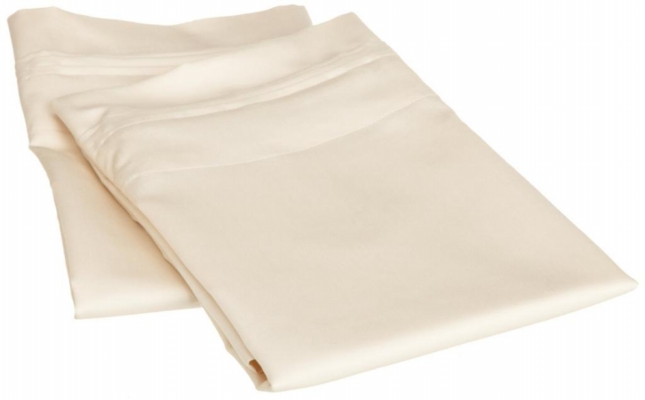 Egyptian Cotton 650 Thread Count Solid Pillowcase Set  King-Ivory