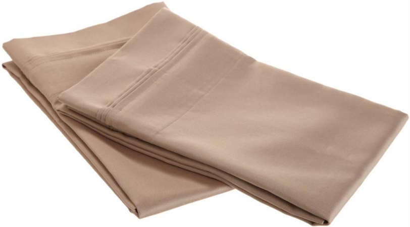 Egyptian Cotton 650 Thread Count Solid Pillowcase Set  King-Taupe