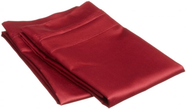 Egyptian Cotton 650 Thread Count Solid Pillowcase Set  Standard-Burgundy
