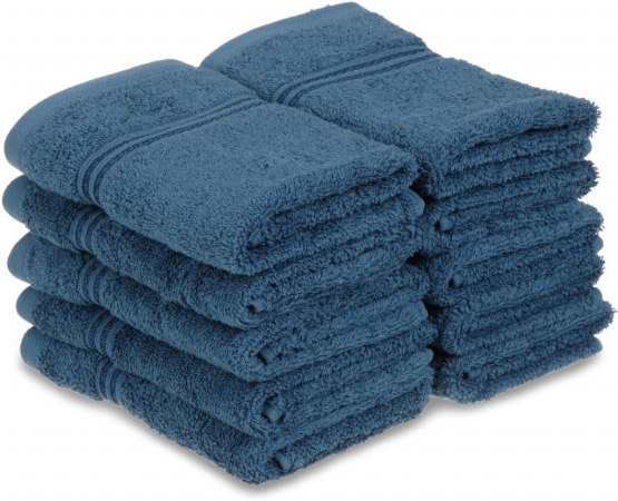 Picture of Superior Egyptian Cotton 10-Piece Face Towel Set  Sapphire