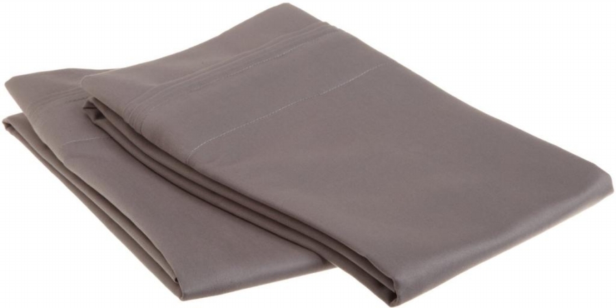 Egyptian Cotton 1500 Thread Count Solid Pillowcase Set King-Grey