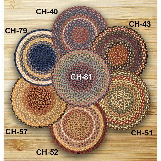 Earth Rugs 20-057 Burgundy-Gray-Creme Jute Chair Pad