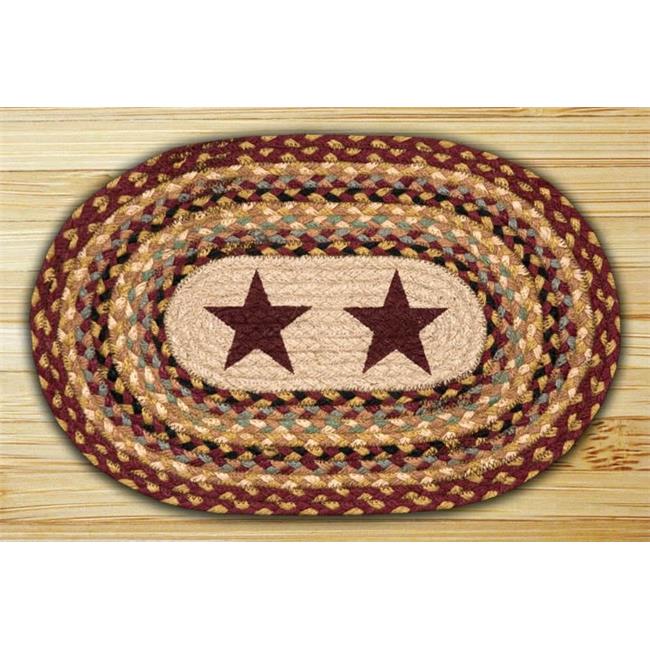 Earth Rugs 48-357BS Burgundy Stars Oval Placemat