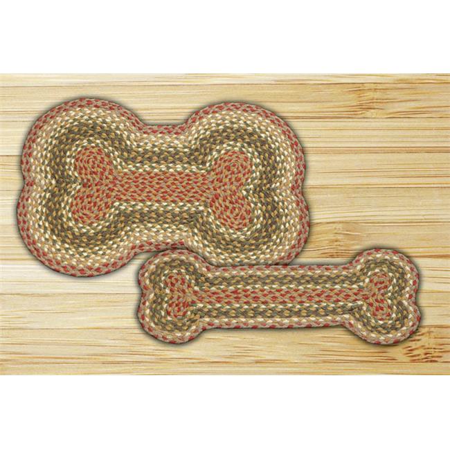 Earth Rugs 63-LG024DB Olive-Burgundy-Gray Dog Bone
