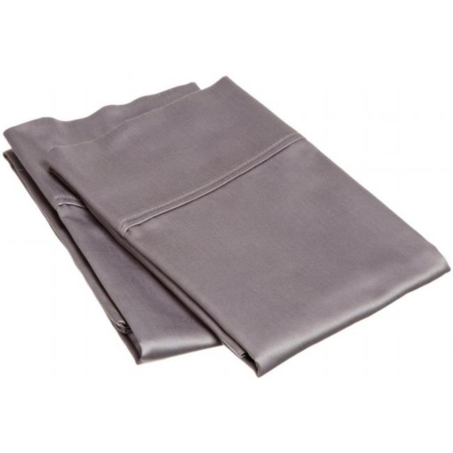 400 Thread Count Egyptian Cotton King Pillowcase Set Solid Grey