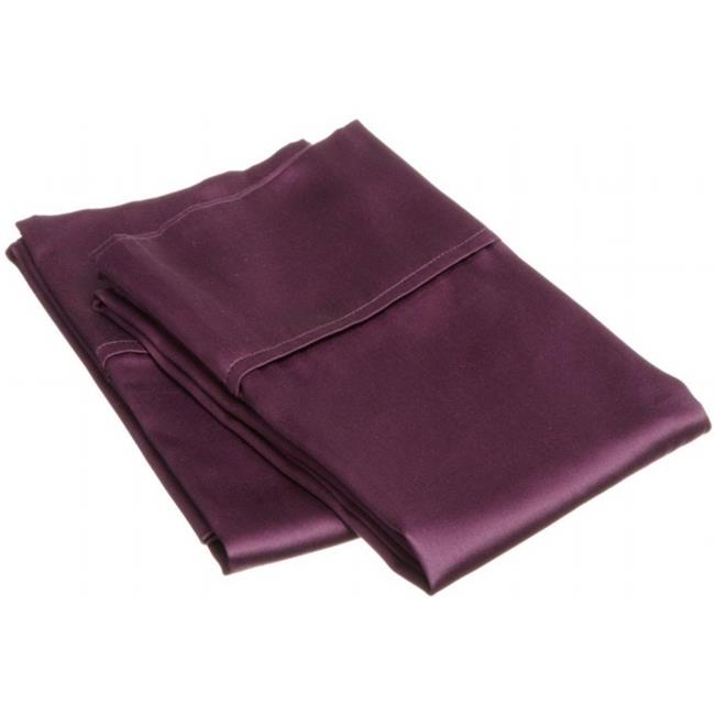 400 Thread Count Egyptian Cotton Standard Pillowcase Set Solid Plum