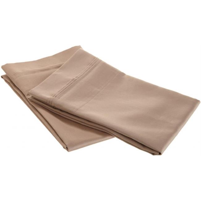 Egyptian Cotton 650 Thread Count Solid Pillowcase Set Standard-Taupe - Picture 1 of 1