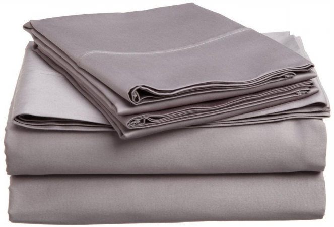 Picture of 400 Thread Count Egyptian Cotton Twin XL Sheet Set Solid  Grey
