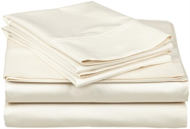 400 Thread Count Egyptian Cotton Twin XL Sheet Set Solid Ivory