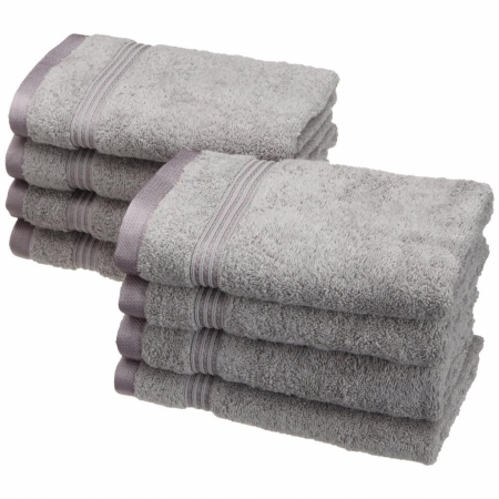 Picture of Superior Egyptian Cotton 8-Piece Hand Towel Set  Silver
