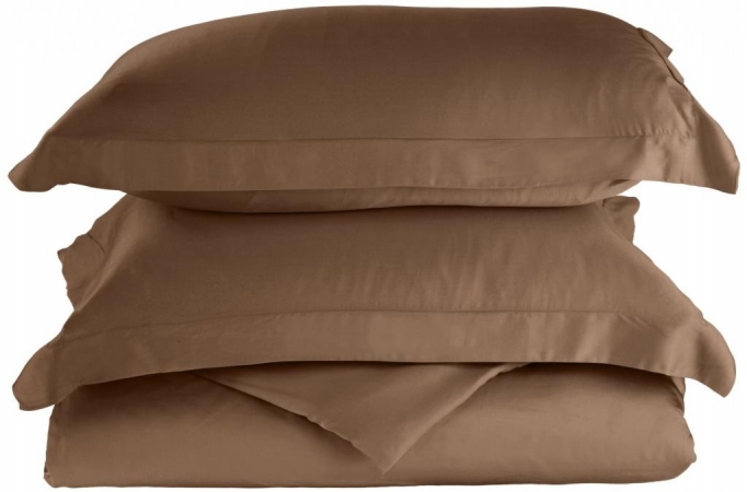 Rayon from Bamboo 300 Thread Count Solid Duvet Cover Set Full/Queen-Taupe