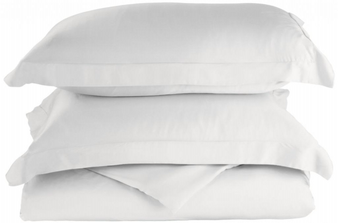 Rayon from Bamboo 300 Thread Count Solid Duvet Cover Set  Full/Queen-White