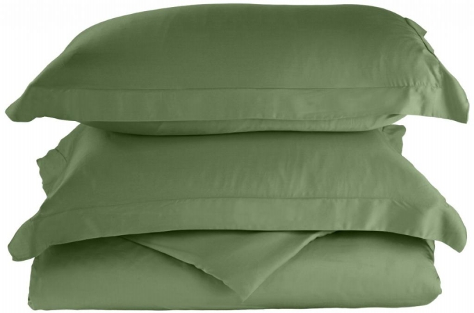 Rayon from Bamboo 300 Thread Count Solid Duvet Cover Set Full/Queen-Sage