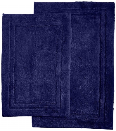 Picture of Cotton 2-Piece Bath Rug Set  Navy Blue