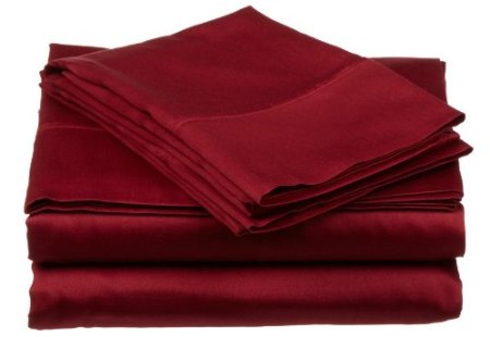 Microfiber King Sheet Set Solid  Burgundy