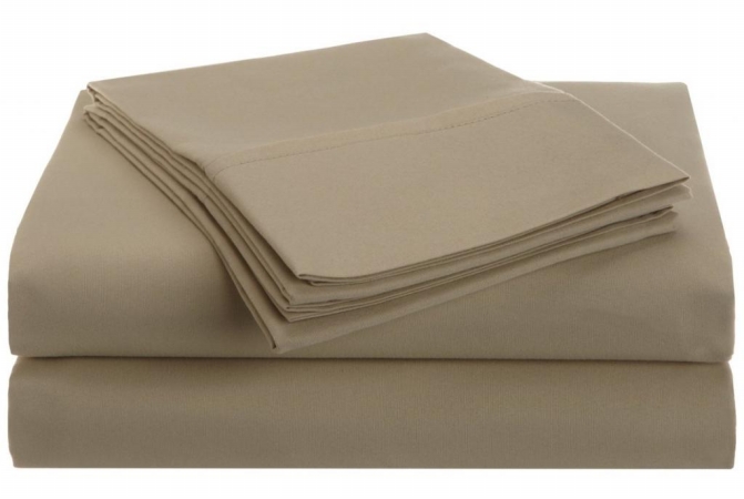 Microfiber King Sheet Set Solid  Tan