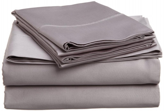 400 Thread Count Egyptian Cotton Queen Sheet Set Solid  Grey