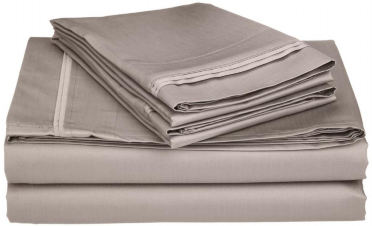 Egyptian Cotton 650 Thread Count Solid Sheet Set  Full-Grey