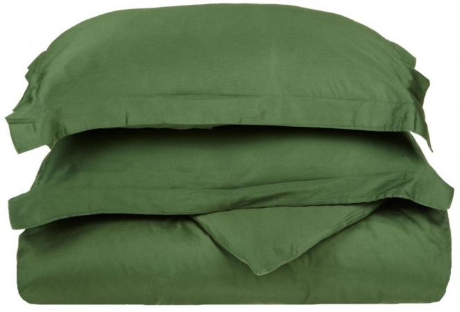 Picture of 400 Thread Count Egyptian Cotton Full/ Queen Duvet Cover Set Solid  Hunter Green