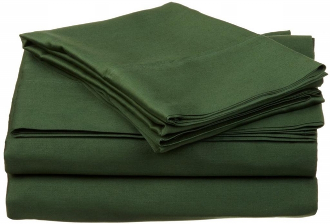 400 Thread Count Egyptian Cotton King Sheet Set Solid  Hunter Green
