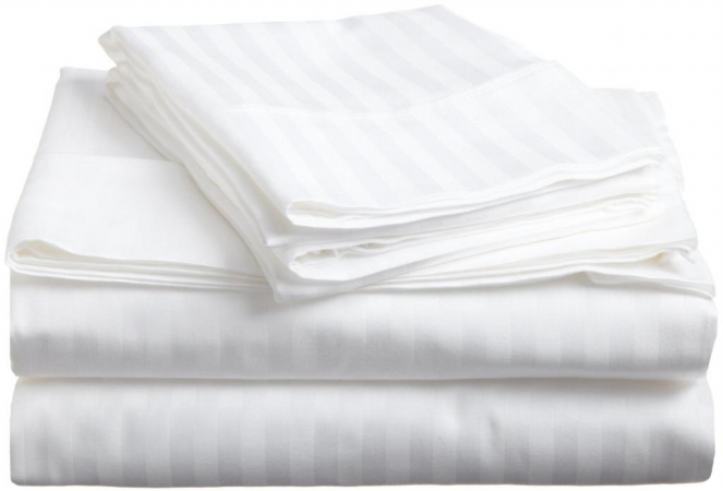400 Thread Count Egyptian Cotton King Sheet Set Stripe White