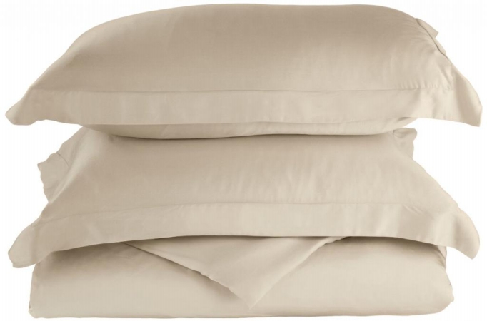 Rayon from Bamboo 300 Thread Count Solid Duvet Cover Set King/California King-Ivory